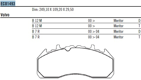 Pastillas freno 249.10x109.2x29.5 d-meritor - Imagen principal
